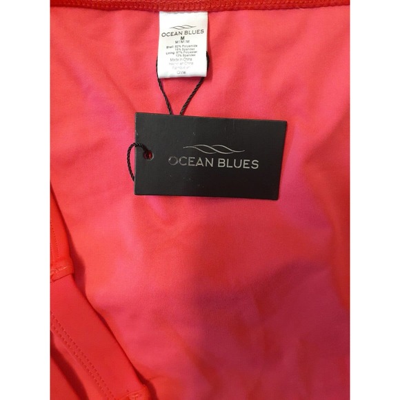 NWT Ocean Blues Strappy Red Full Coverage Bikini Bottom Size Medium - Picture 3 of 3